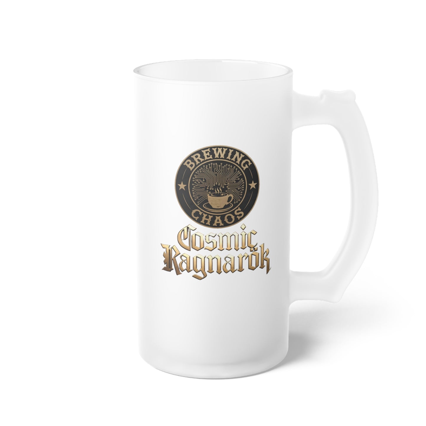 Cosmic Ragnarök Frosted Glass Beer Mug